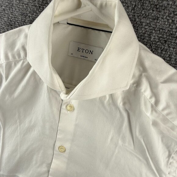 Eton White Romania Cotton Cutaway 15.5 Super Slim Signature Twill Mens Button Up - Picture 5 of 16